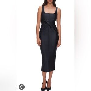Good American Sleek Black Midi Dress